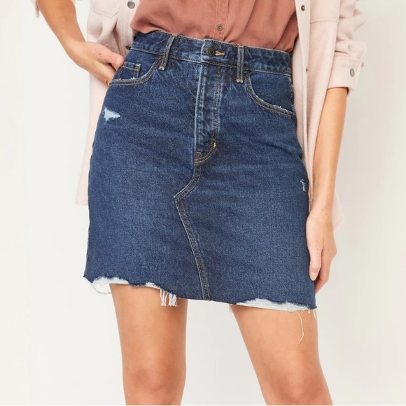 🆕 RESERVED XMS Old Navy Women's Higher High-Waisted Button-Fly Straight Skirt - Picture 2 of 9